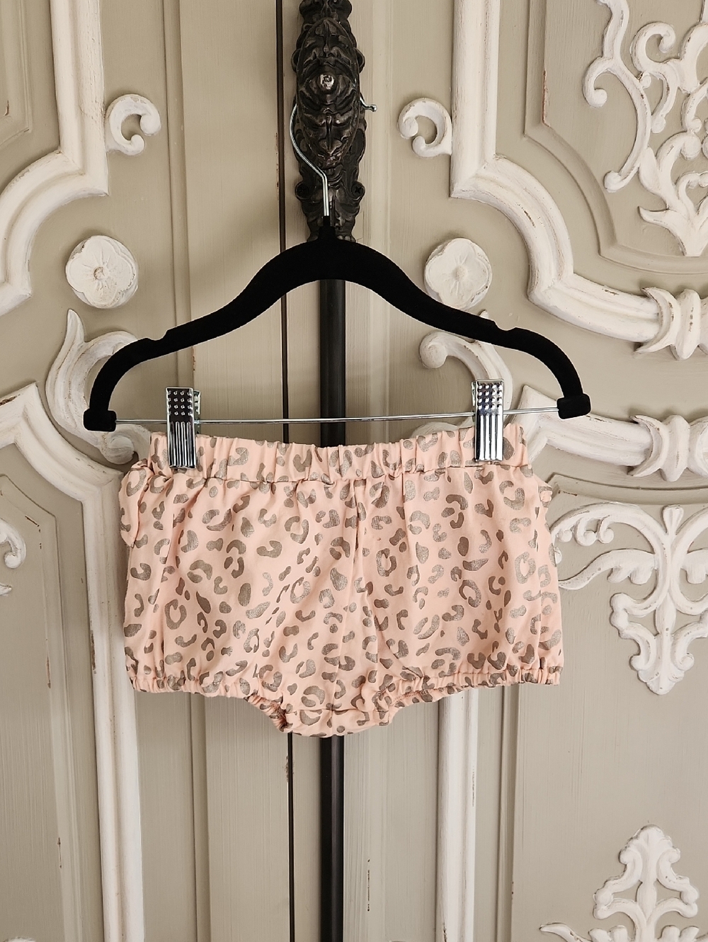 Fox & Finch Peach Leopard-Print Girls' Stretch Bloomers Size 12 - 18 Months